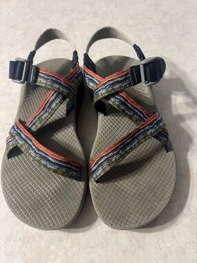 Chaco Neutral Gray Sandal with Multicolor Straps